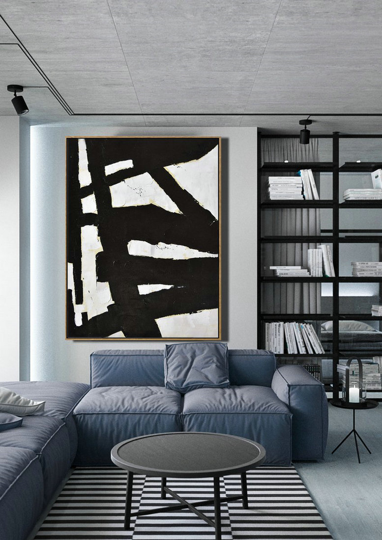 Extra Large Canvas Art,Minimalist Painting On Canvas, Palette Knife Vertical Minimal Art - Acrylic Painting Large Wall Art